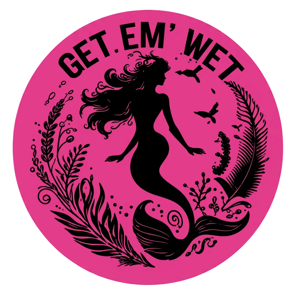 Get Em Wet Pink Mermaid Logo