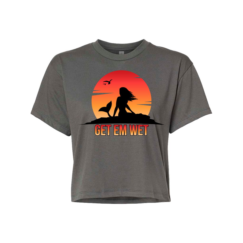 Get Em Wet Mermaid Sunset Crop Top