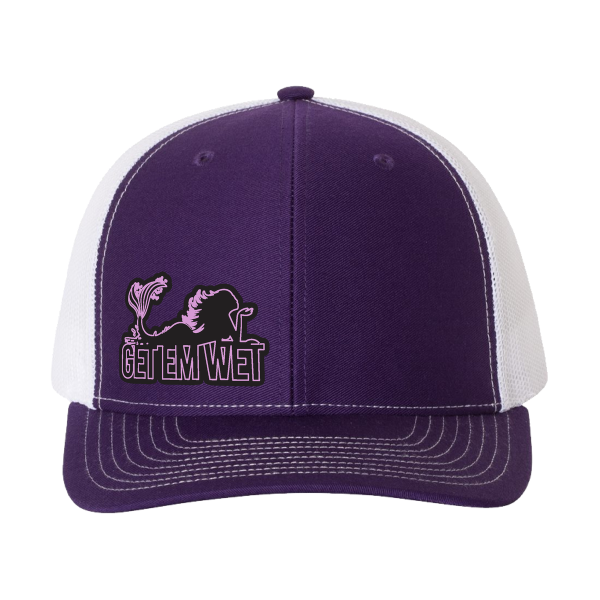 Get Em Wet mermaid trucker hat in Purple