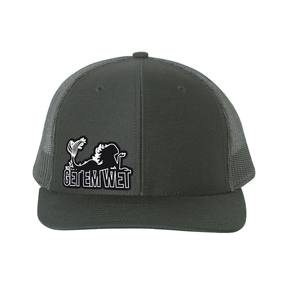 Get Em Wet mermaid trucker hat in White