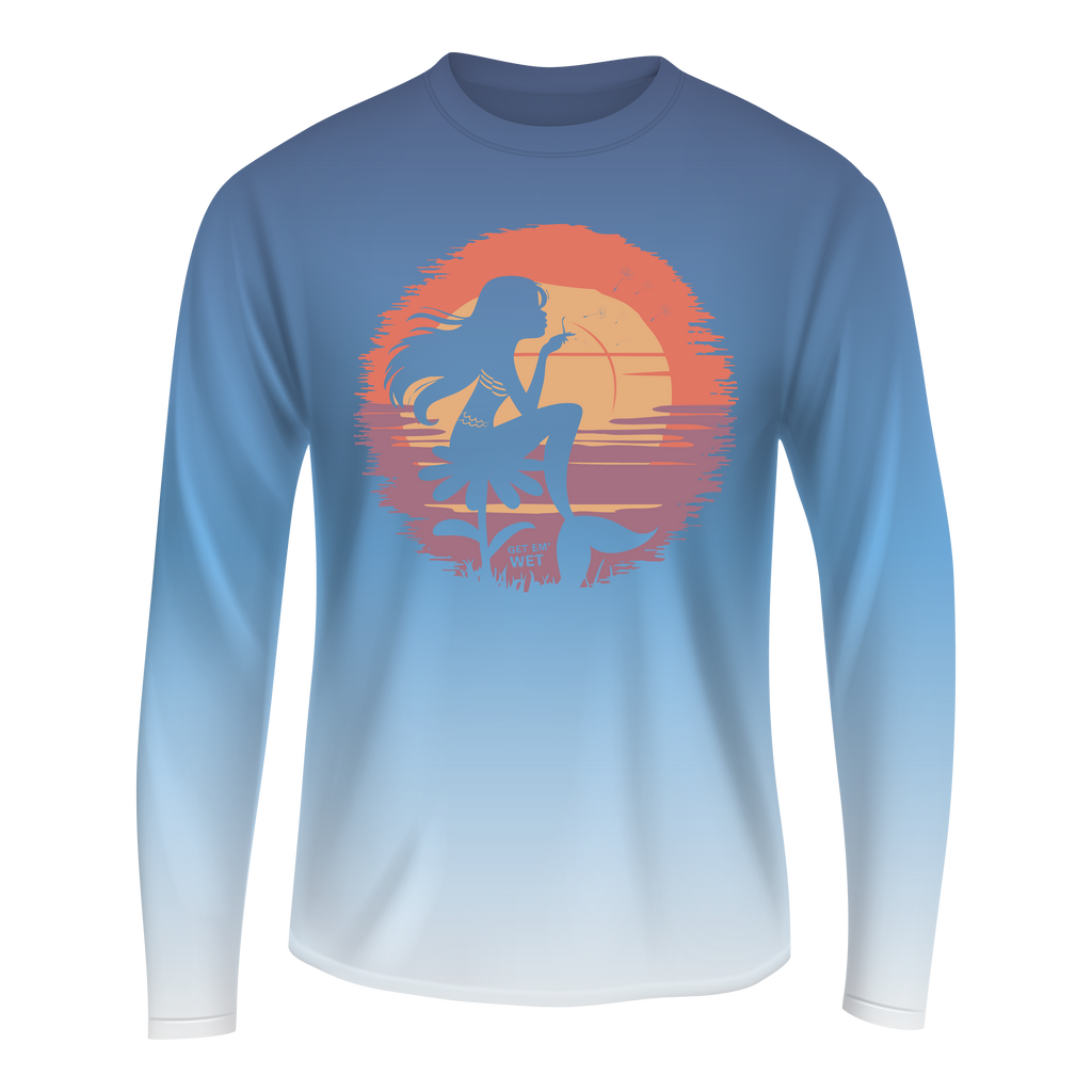 Get Em Wet Sunset Mermaid Long Sleeve