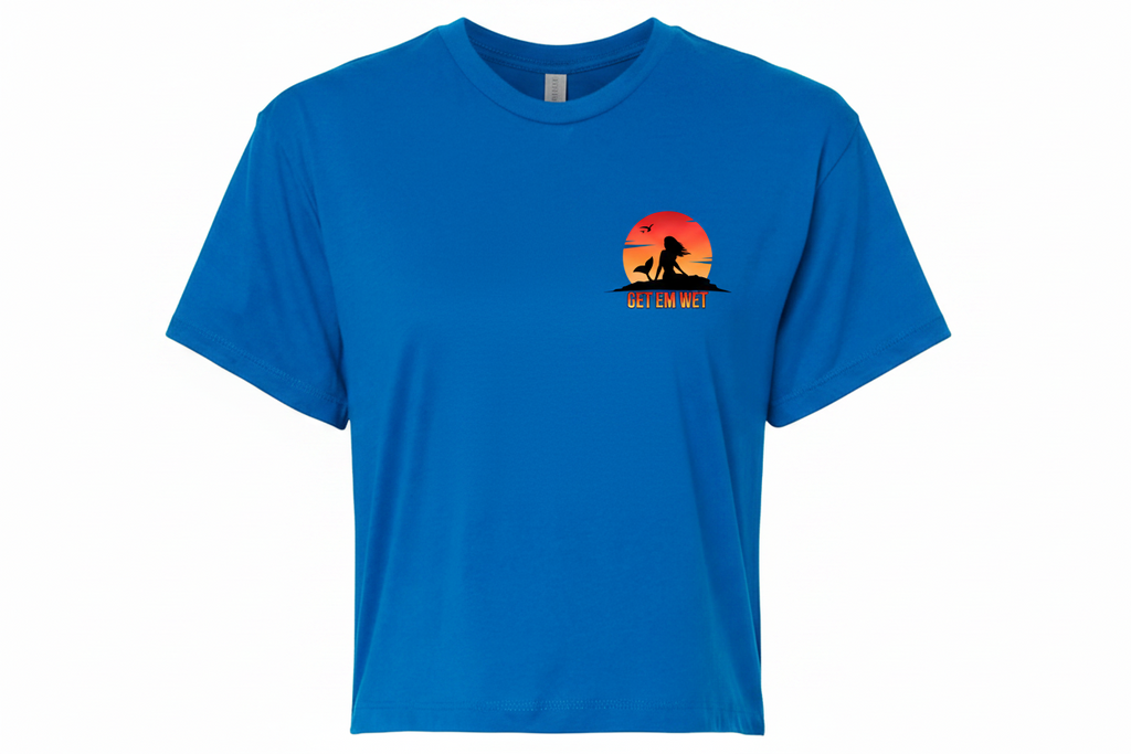 Get Em Wet Mermaid Sunset Crop Top