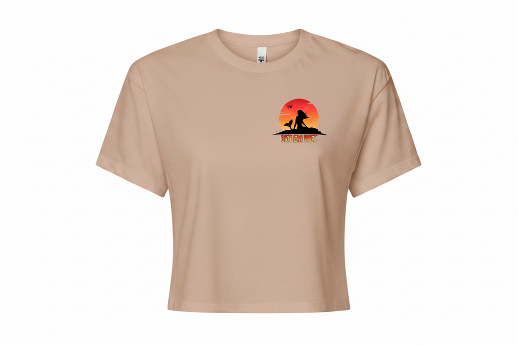 Get Em Wet Mermaid Sunset Crop Top