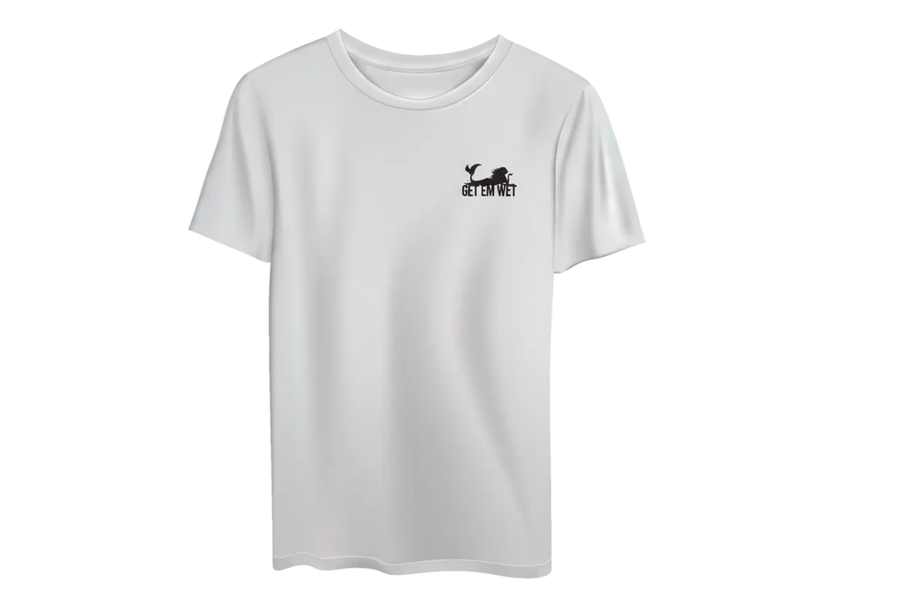 Get Em Wet White T-Shirt con Logo