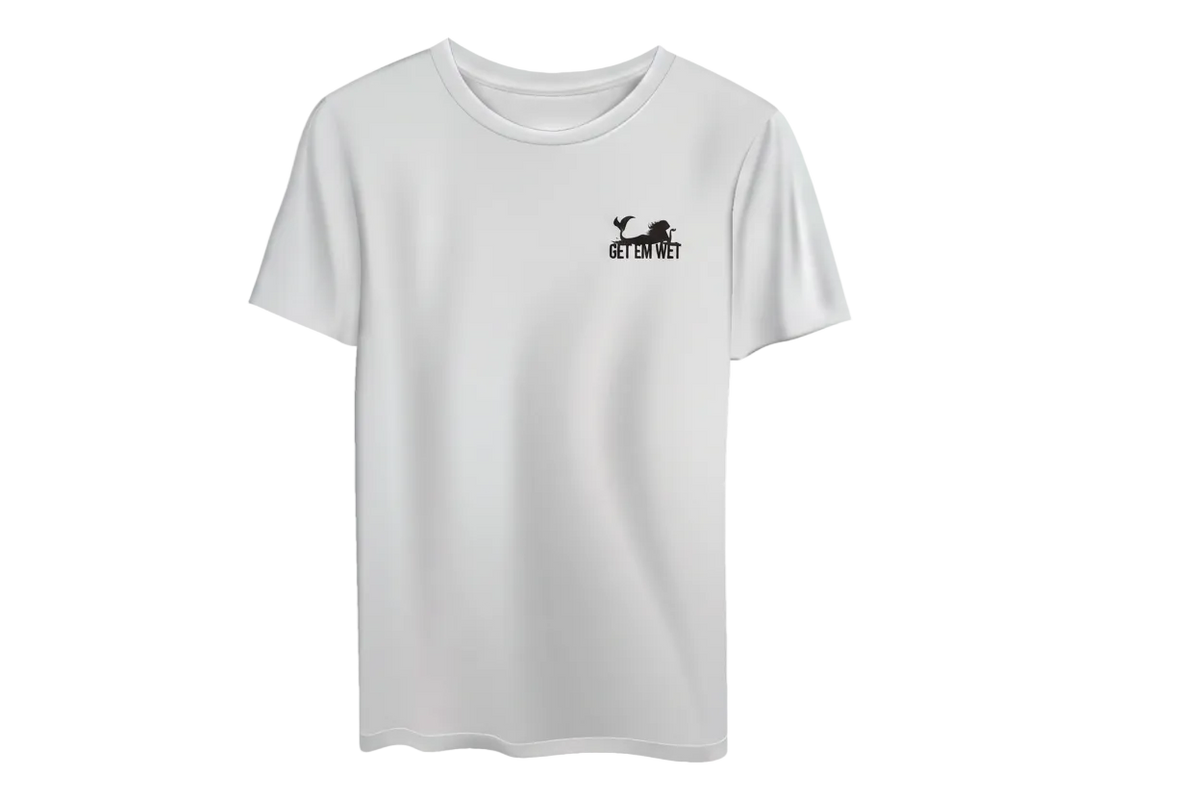 Get Em Wet White T-Shirt con Logo
