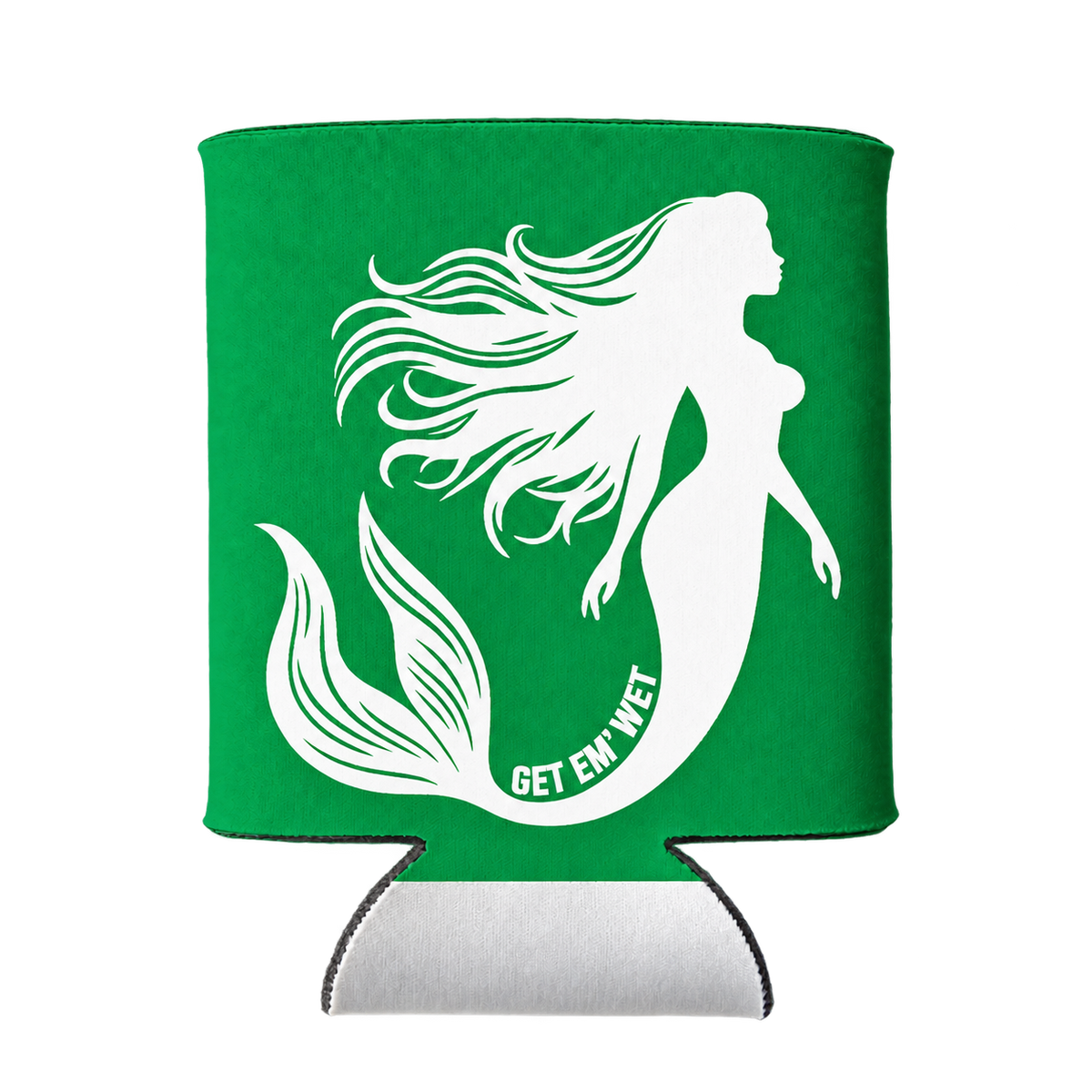 Flowing Tail Mermaid koozie in Green