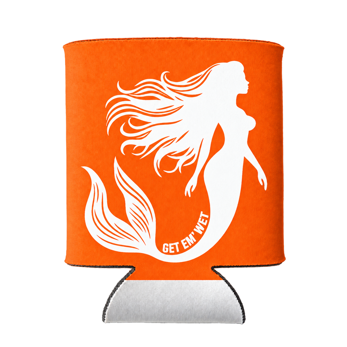 Flowing Tail Mermaid koozie in Orange