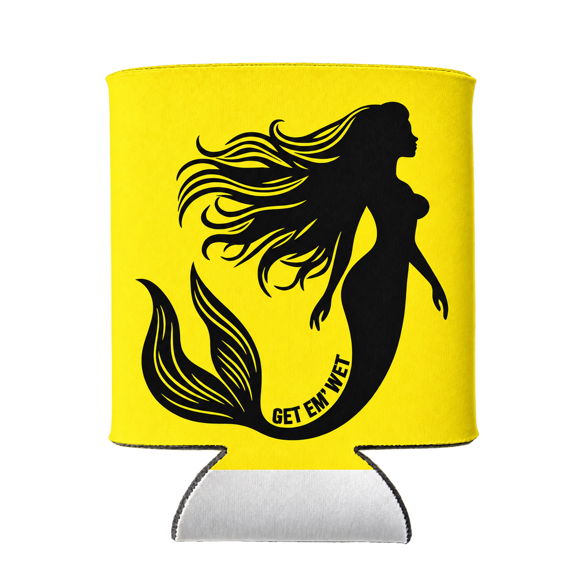 Flowing Tail Mermaid koozie in Yellow