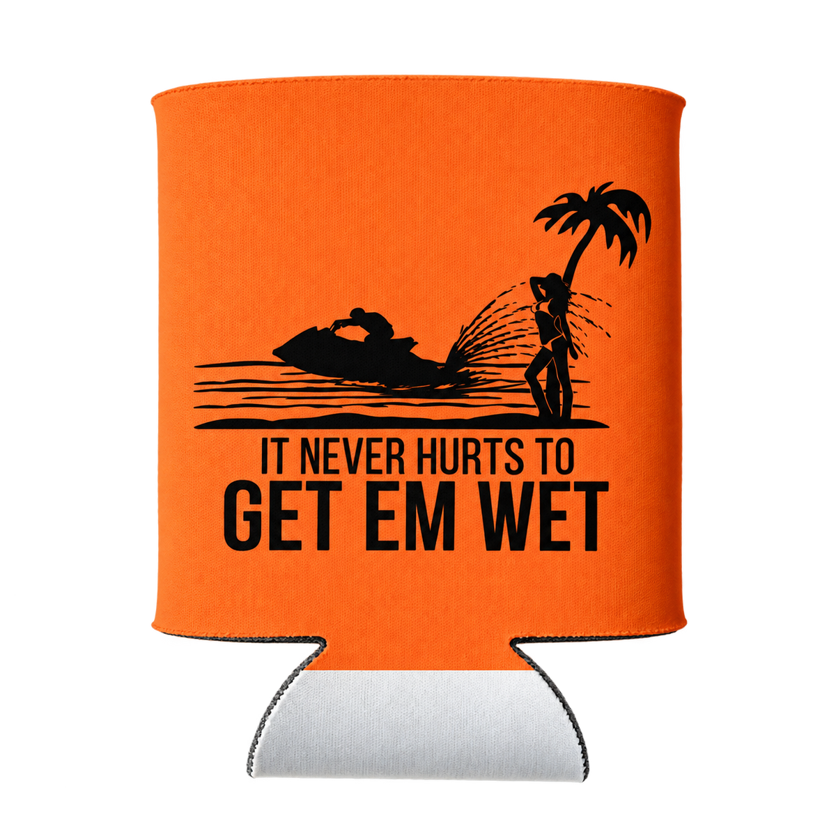 It Never Hurts koozie in Orange