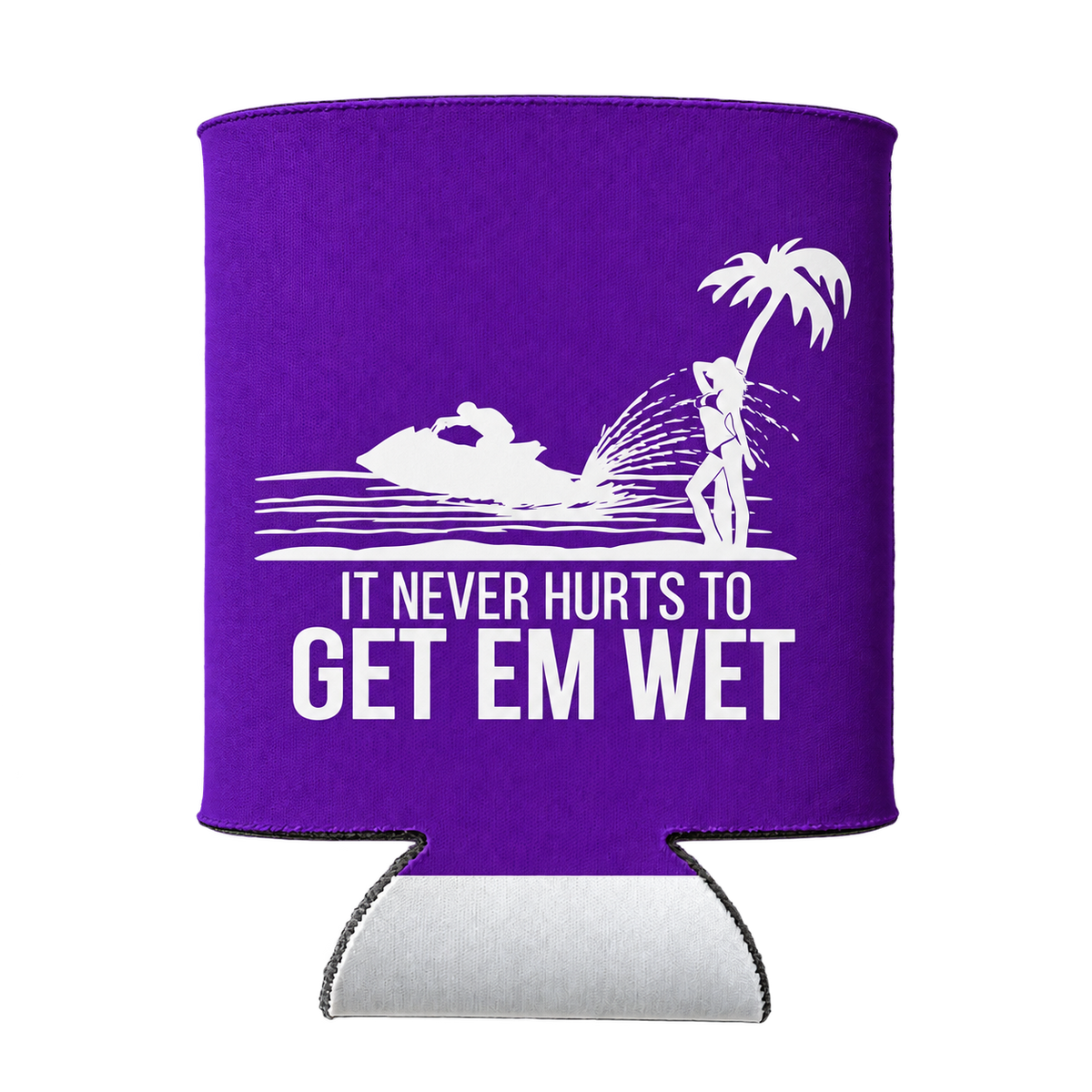 It Never Hurts koozie in Purple