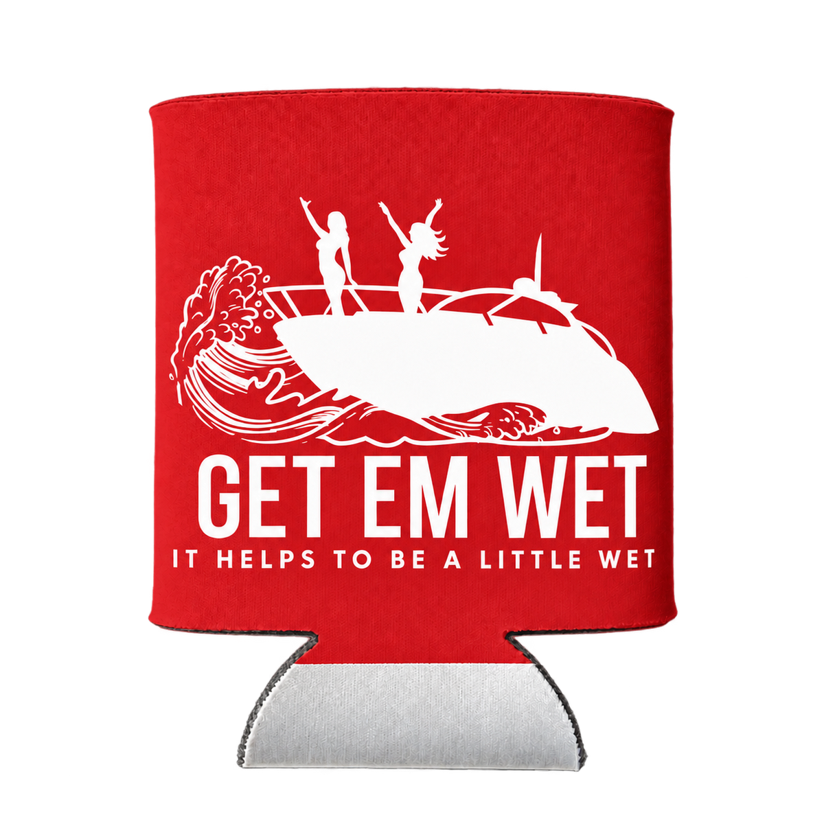 Boat Party koozie in Red