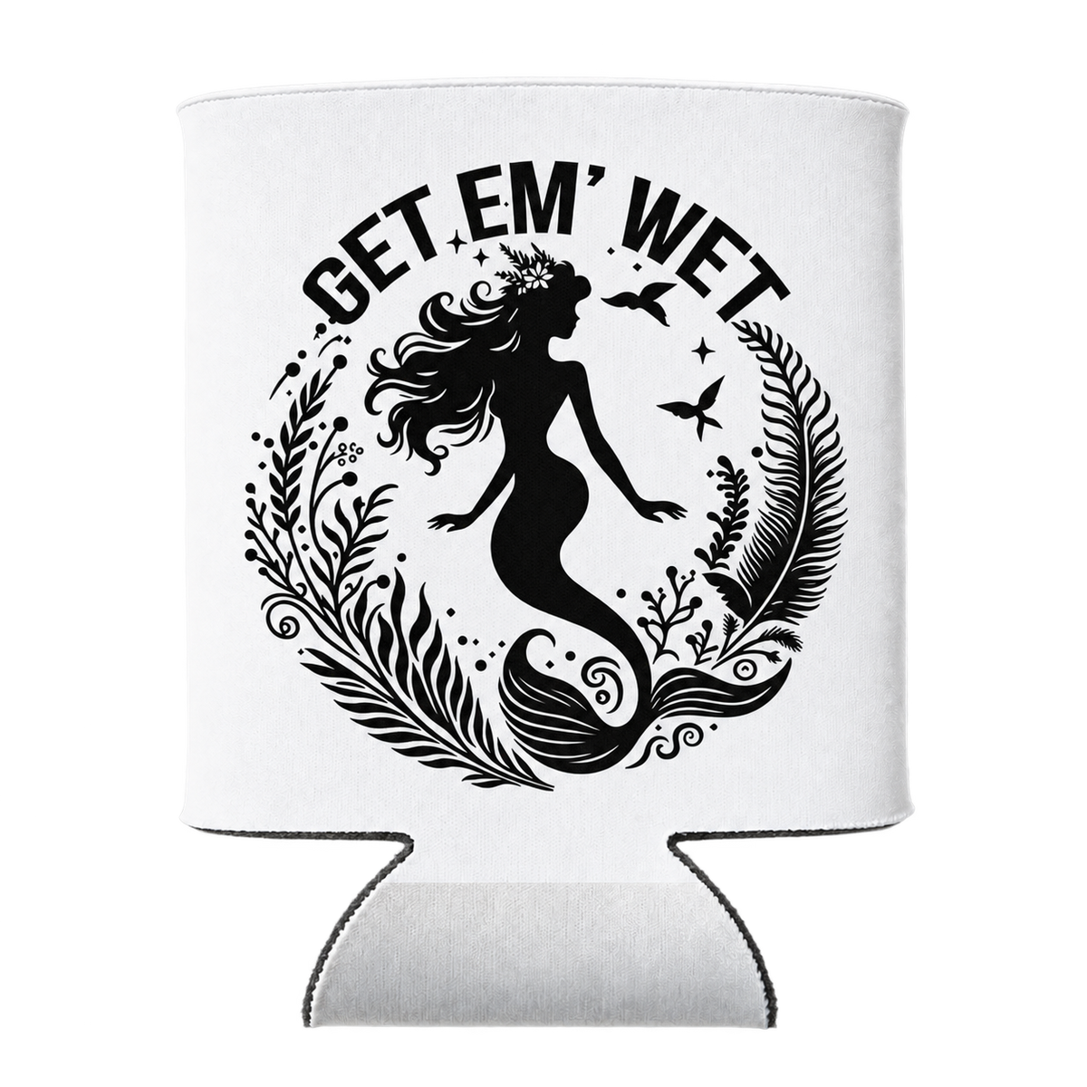 Botanical Circle koozie in White