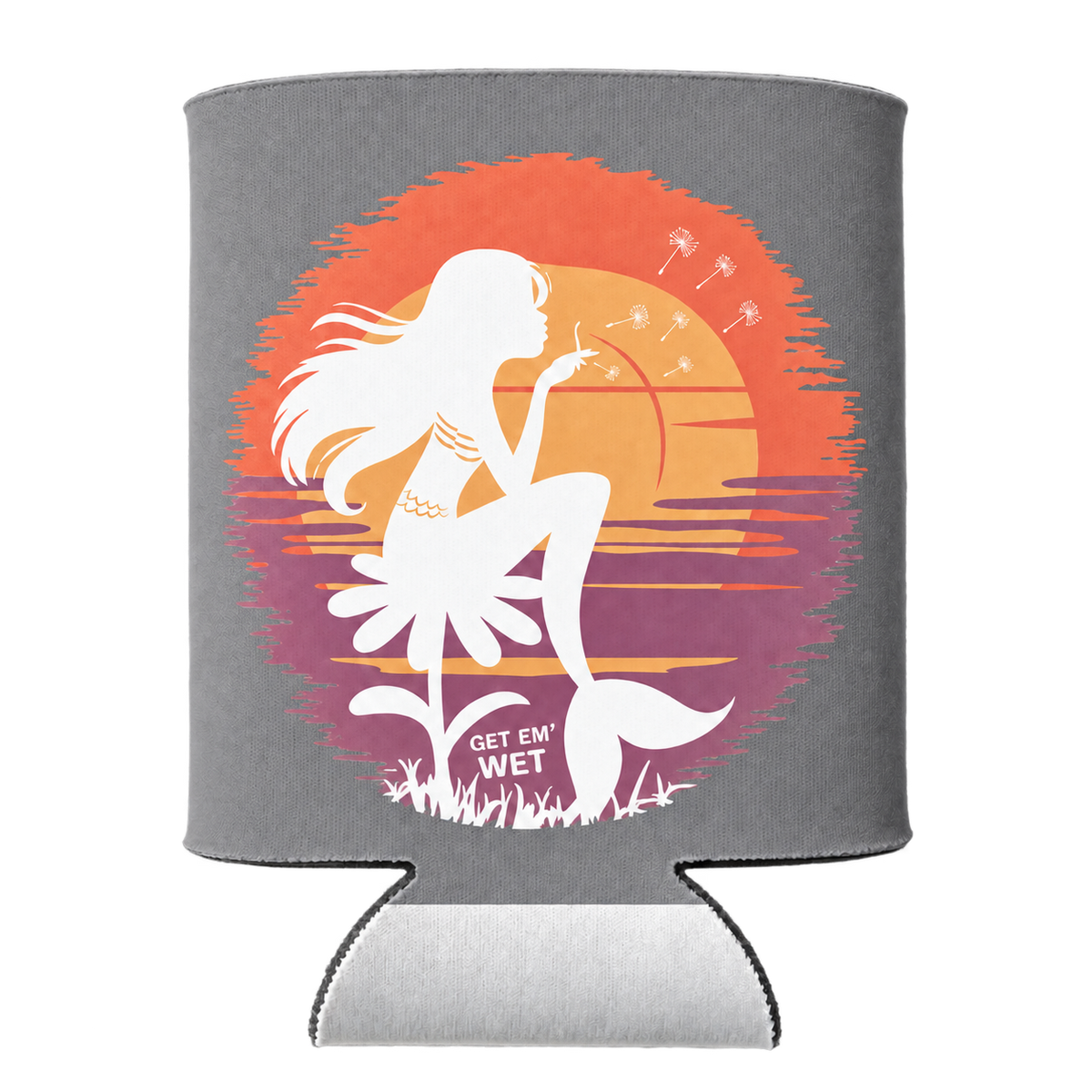 Pastel Sunset koozie in Gray