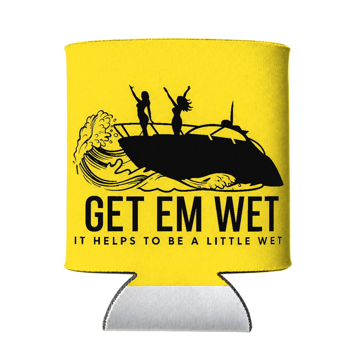Boat Party Koozie in Yellow