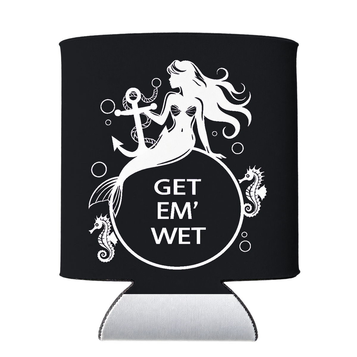 Anchor Mermaid Koozie in Black
