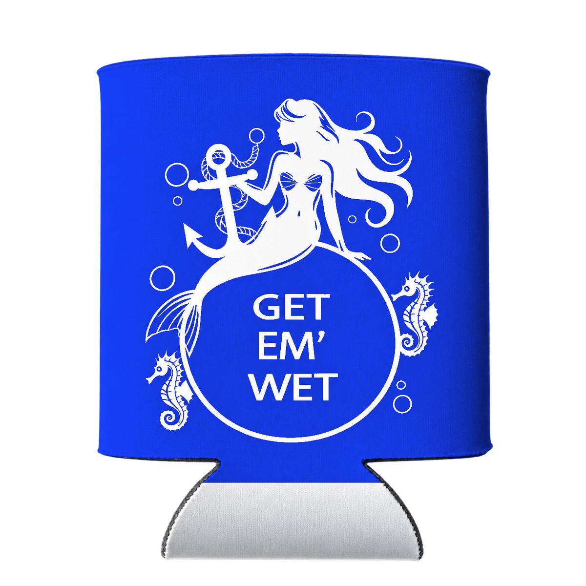 Anchor Mermaid Koozie in Blue