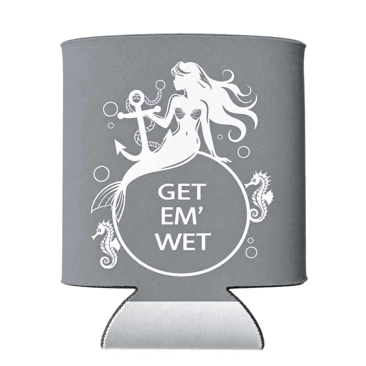 Anchor Mermaid Koozie in Gray