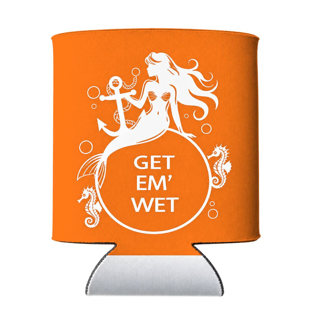 Anchor Mermaid Koozie in Orange