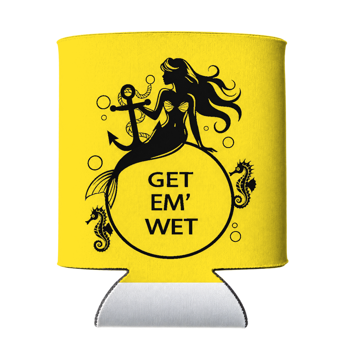 Anchor Mermaid Koozie in Yellow