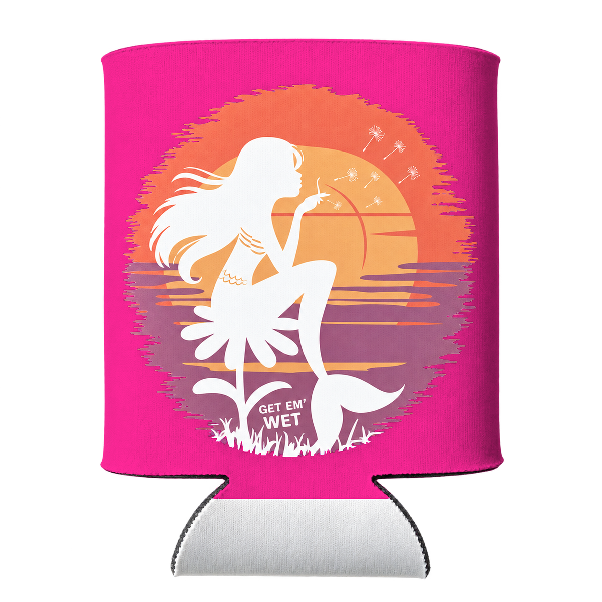 Pastel Sunset Mermaid Koozie in Pink