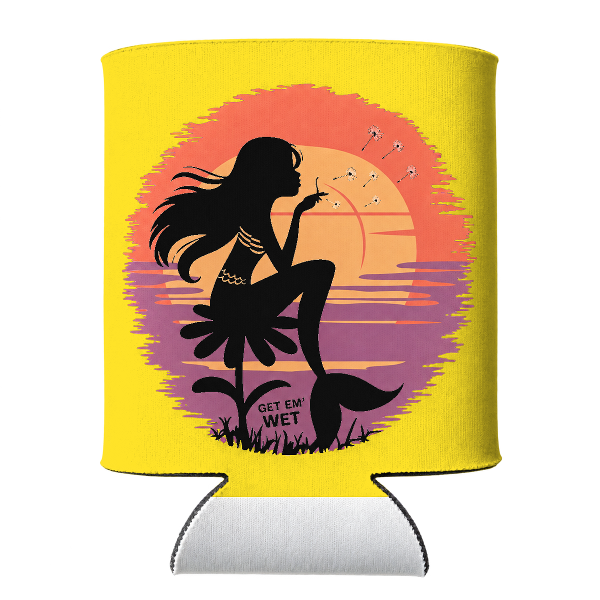 Pastel Sunset Mermaid Koozie in Yellow
