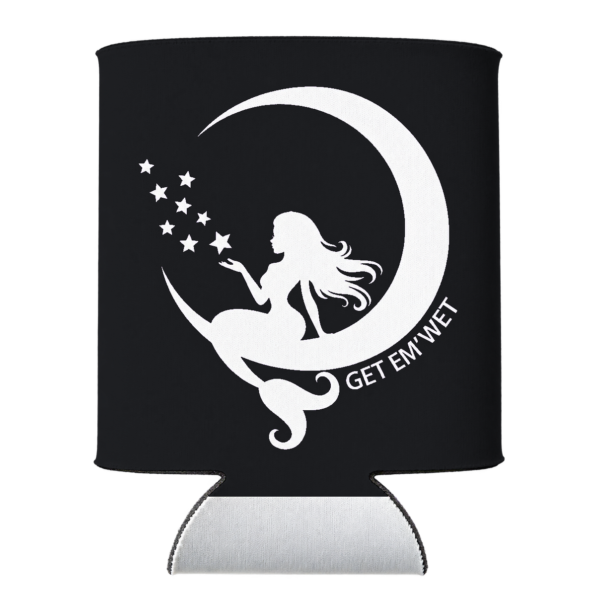 Moon Mermaid Koozie in Black