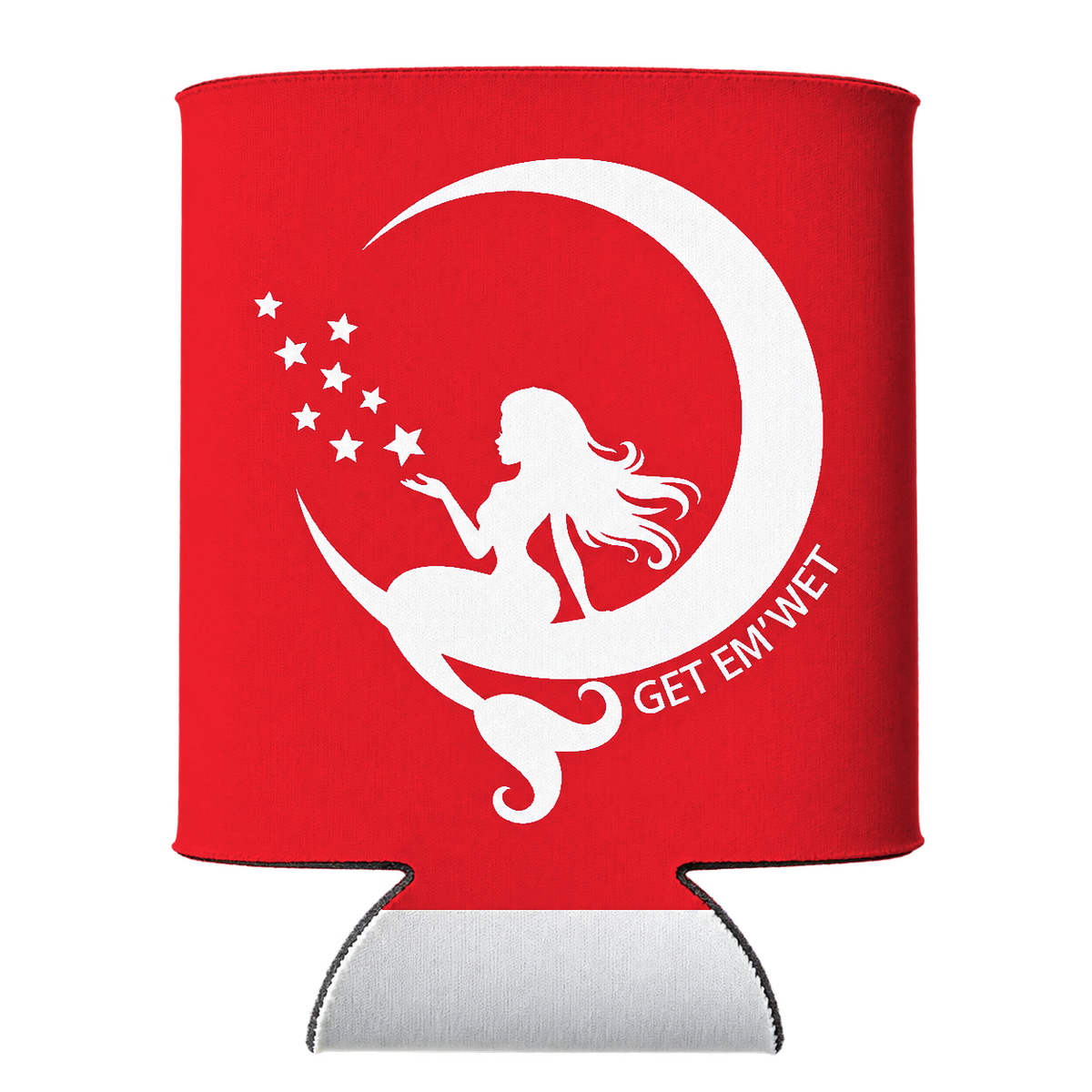 Moon Mermaid Koozie in Red