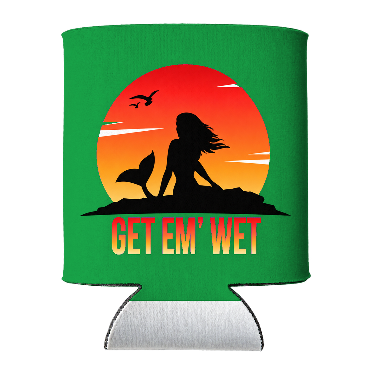 Sunset Rock Mermaid Koozie in Green