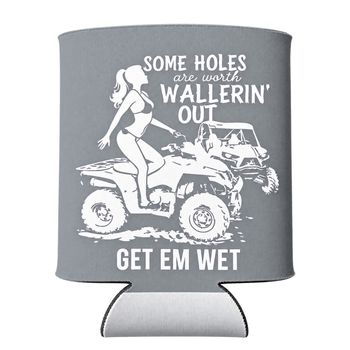 ATV Wallerin’ Out Koozie in Gray