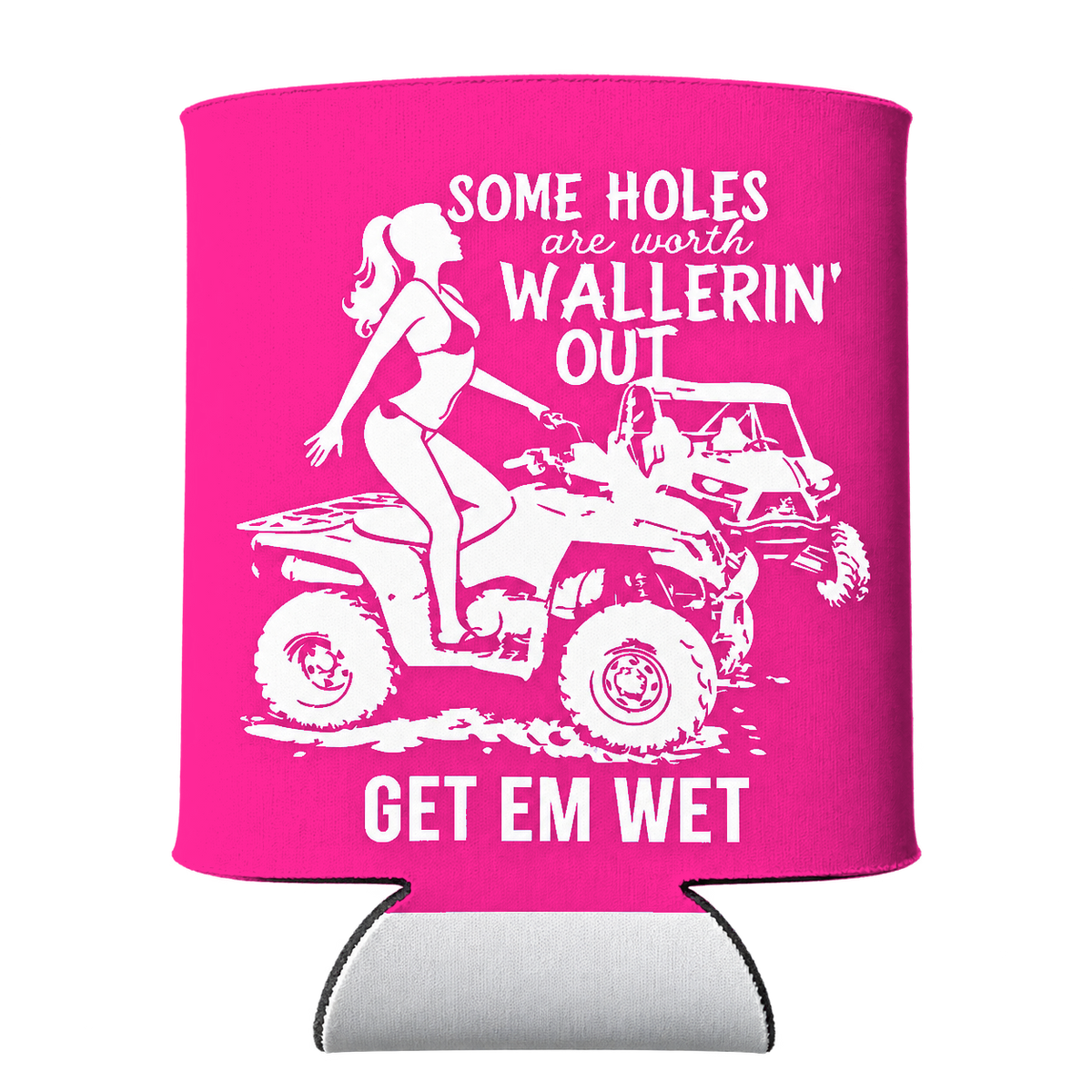 ATV Wallerin’ Out Koozie in Pink