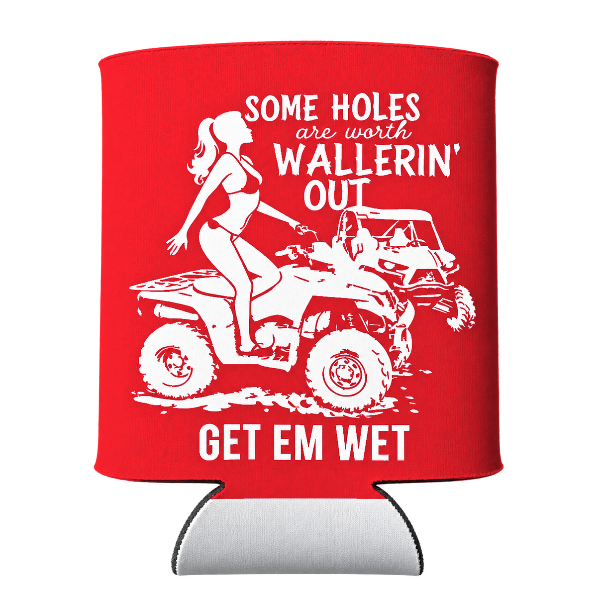 ATV Wallerin’ Out Koozie in Red
