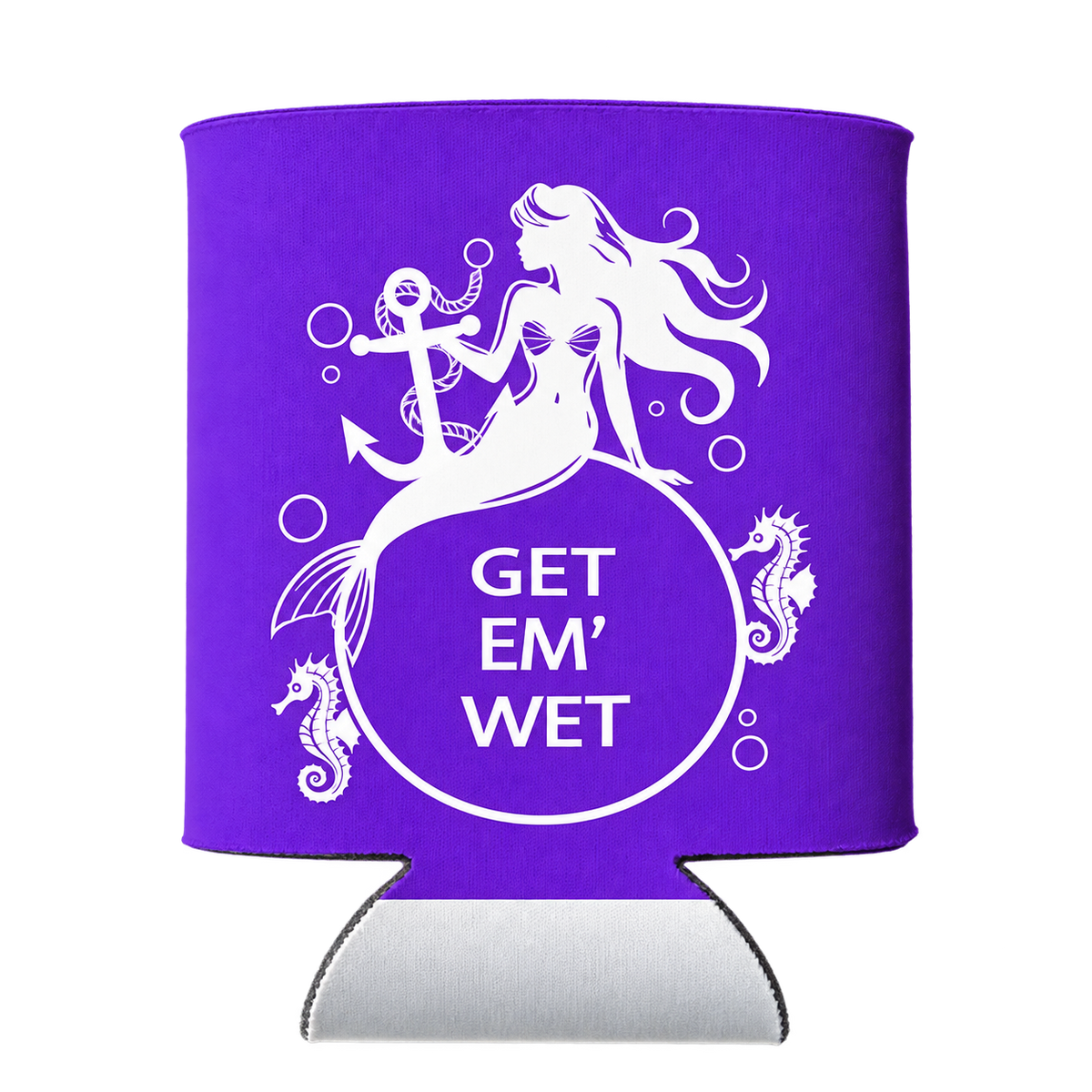 Anchor Mermaid Koozie in purple