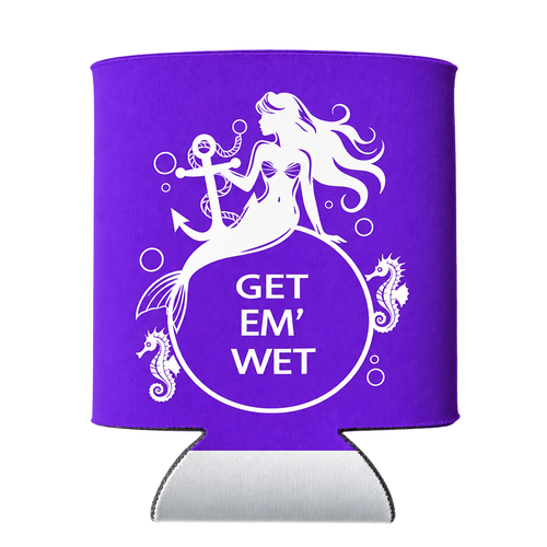 Anchor Mermaid Koozie in purple