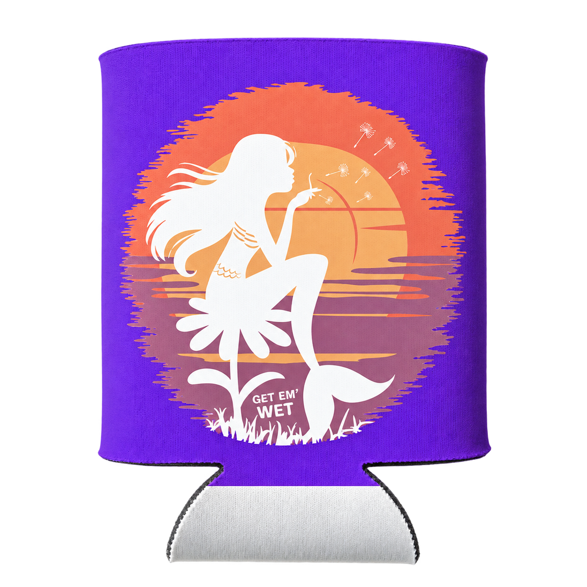 Pastel Sunset Mermaid Koozie in purple