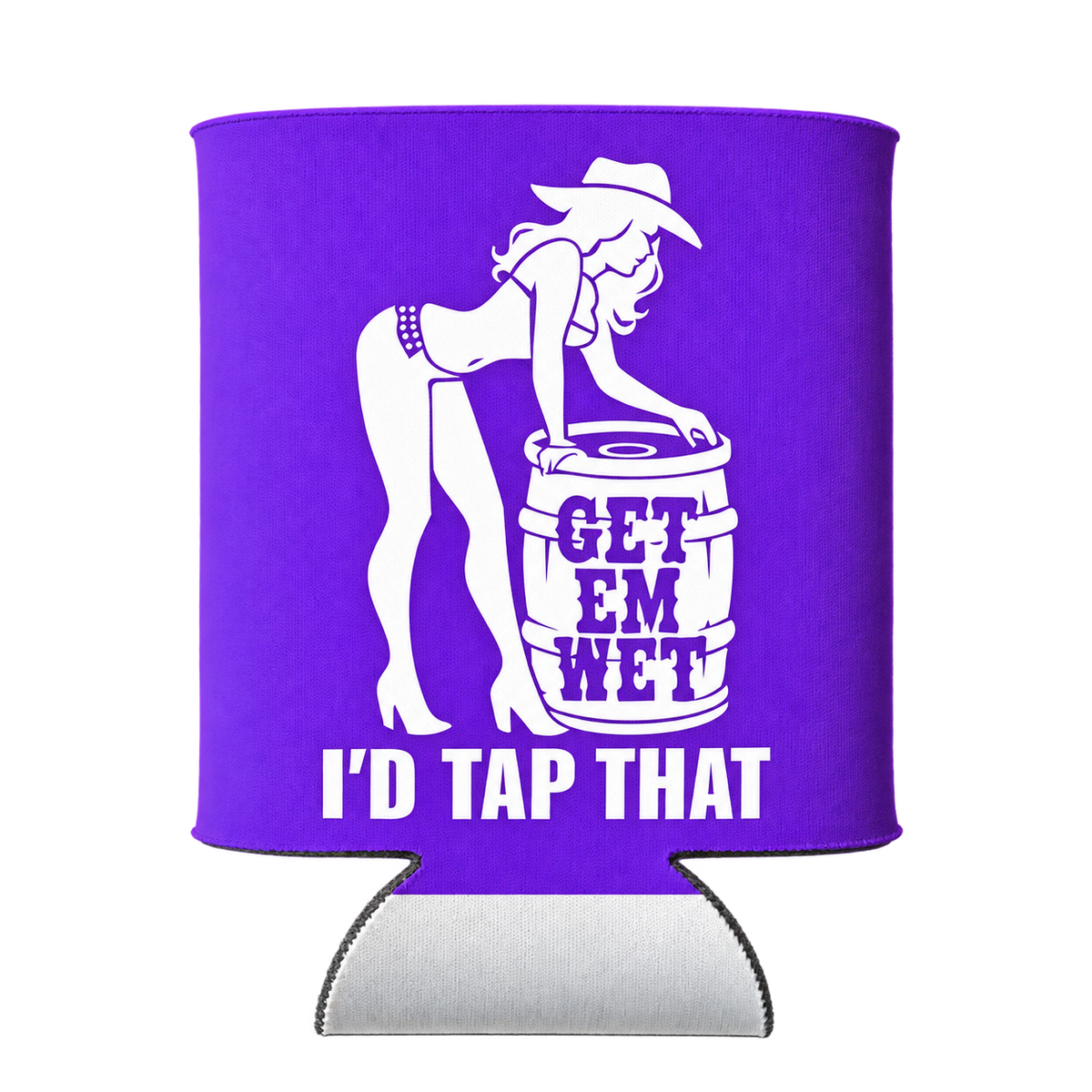 Id Tap That koozie in Purple
