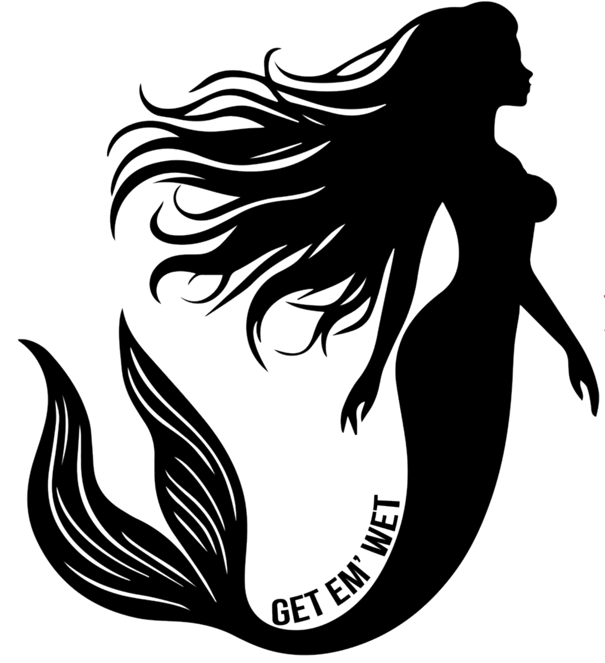Flowing Tail Mermaid Sticker original artwork